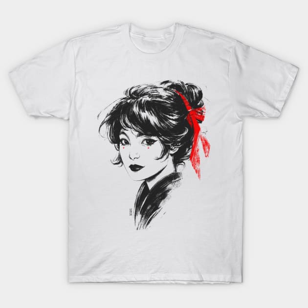 Red Ribbon T-Shirt by Dimary